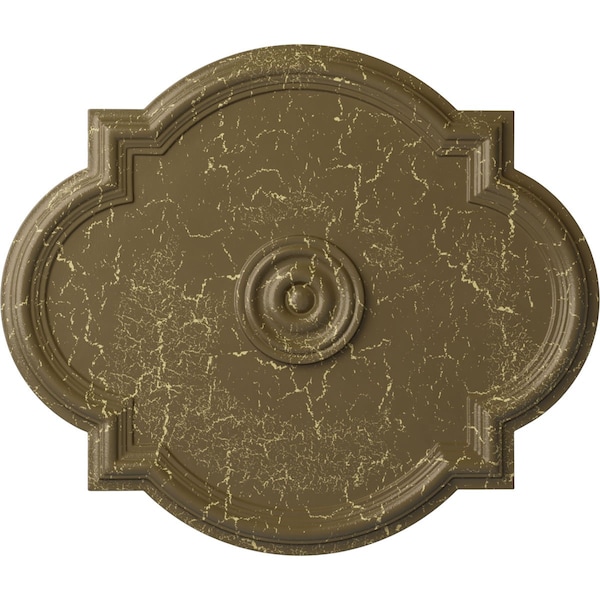 Ekena Millwork Waltz Ceiling Medallion (Canopies up to 5 1/4"), 24"W x 20 1/2"H x 1 1/8"P, Mississippi Mud Crackle CM24WAMMC - main